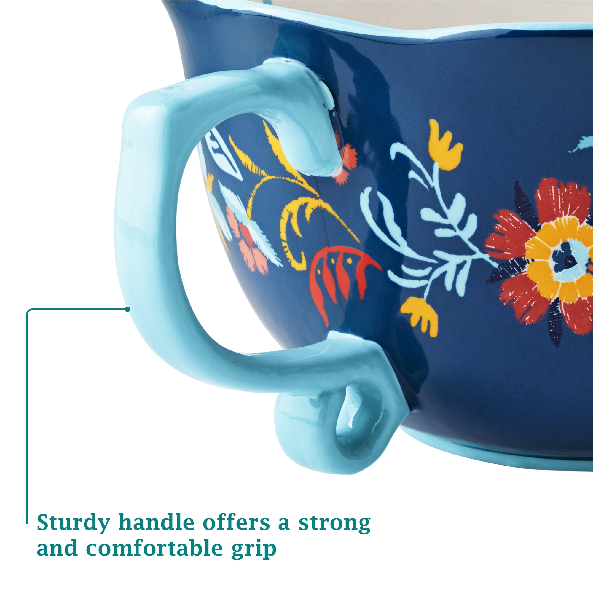The Pioneer Woman Keepsake Floral 3.8-Quart Ceramic Batter Bowl with Spout