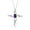 Amethyst, variant on Necklace Sterling Silver 925 Cross Necklace with Gemstone & Diamonds Pendant with 18" Chain 7X5MM Amethyst February Birthstone Womens Jewelry Silver Necklace For Women