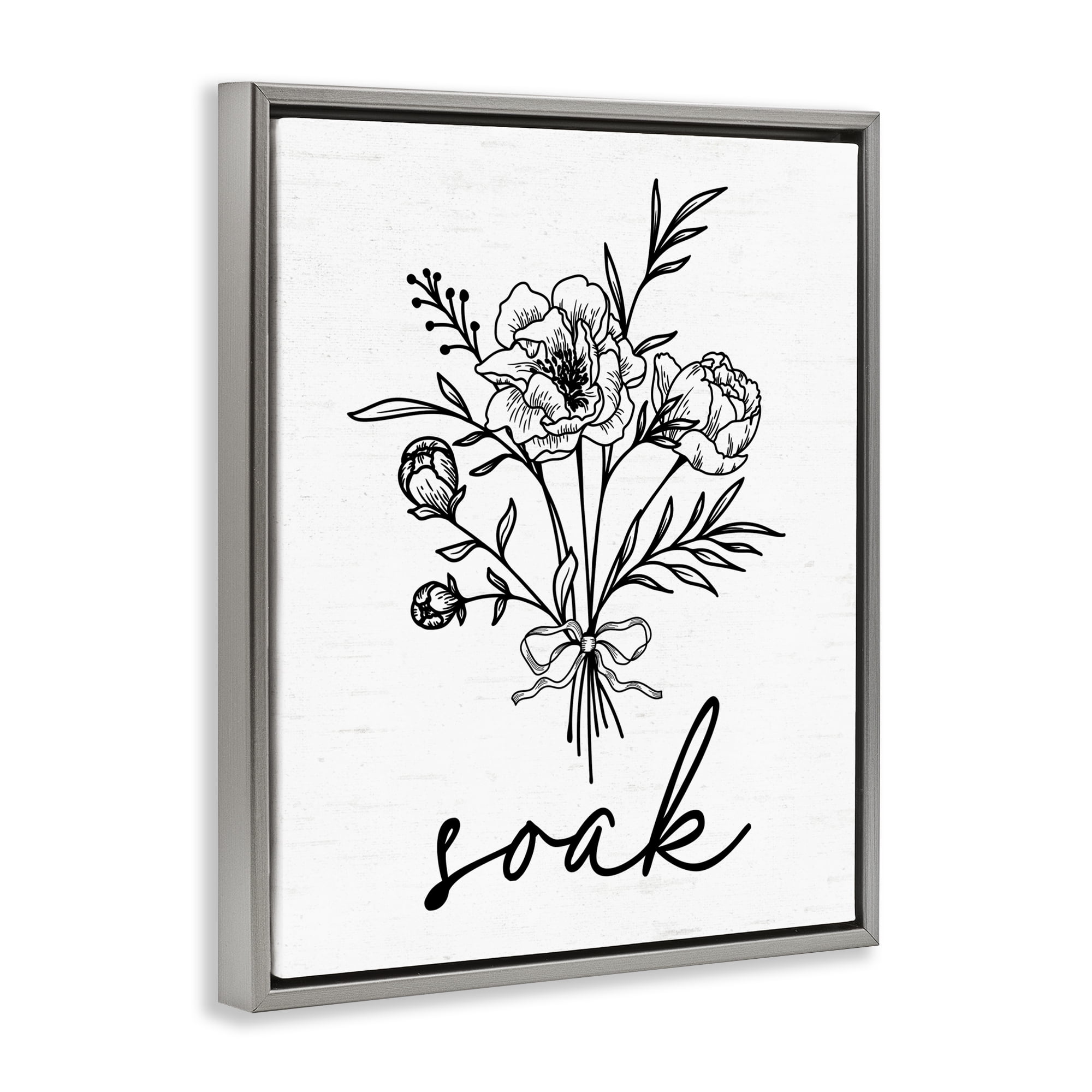 Bathroom Herb Soak Gray Framed Floater Canvas Wall Art, design by Lettered and Lined