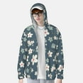 thumbnail image 6 of Rocae Blue Flower Print Breathable Sun Protection Hoodie Quick-Dry Lightweight Long Sleeve Hoodie Unisex Running Sports Shirt Small, 6 of 9