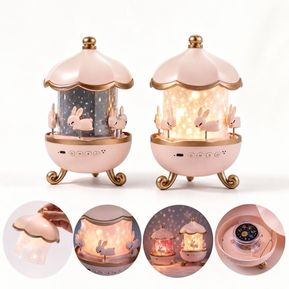 Kids Night Light Projector, Princess Star Projection Lamp with 21 Films & 360° Silent Rotation, Cordless Rechargeable Bedtime Decor Gift for Girls Bedroom(A#1)