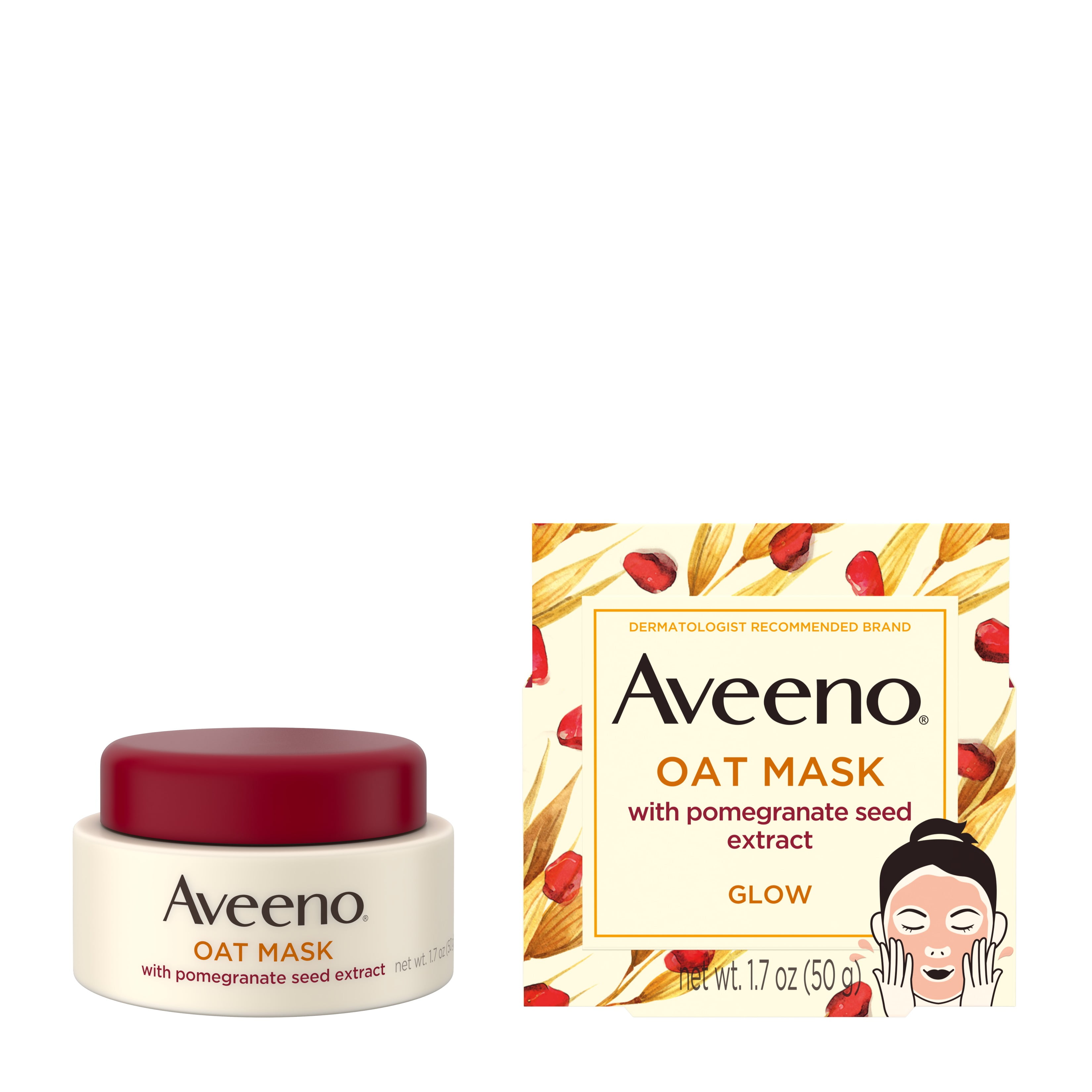 Aveeno Oat Face Mask With Pomegranate Seed For Glowing Skin 17 Oz 2928