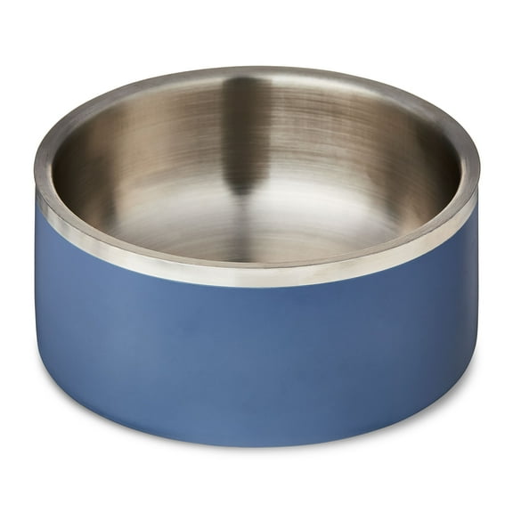 Vibrant Life Medium Stainless Steel Double Wall Dog Bowl, Blue