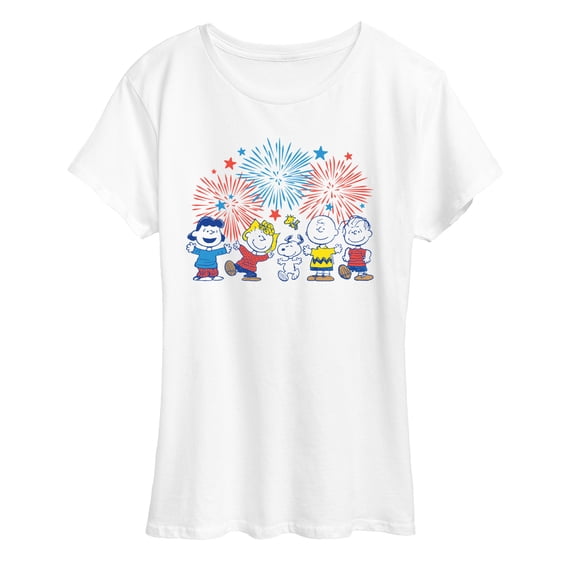 Peanuts - Fireworks Celebration - Women's Short Sleeve Graphic T-Shirt
