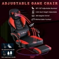 thumbnail image 4 of ECOTOUGE Gaming Chair with Footrest, Big and Tall Silla Gamer with Massage Lumbar Support, Ergonomic Gamer Chair with Reclining High Back, 360° Swivel Gaming Computer Chair, Red, 4 of 16