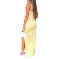 thumbnail image 2 of Women's Split Long Dress, Spaghetti Strap Ruched Bust Cocktail Dress, 2 of 6