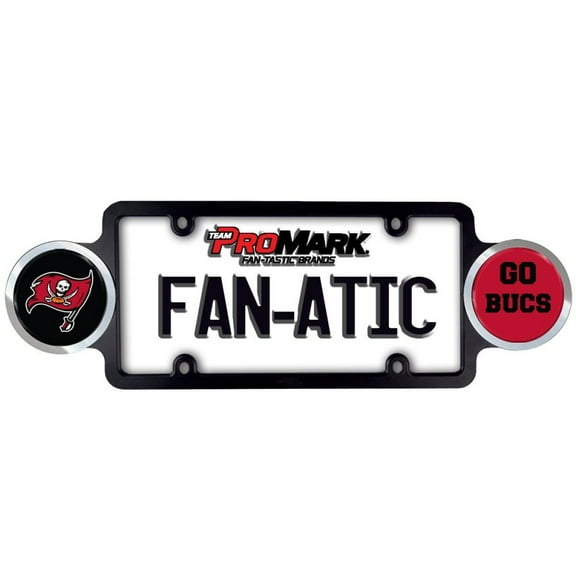 Tampa Bay Football - Go Bucs - Buccaneers Plastic License Plate Frame with Team Badges