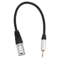 thumbnail image 4 of Cable estéreo blindado de 2 conectores jack macho de 3,5 mm a XLR macho de 3 pines de 0,3 metros para grabación de audio con micrófono., 4 of 7