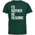 thumbnail image 1 of Je Préférerais Lire Vert Forêt T-Shirt Adulte, 1 of 1