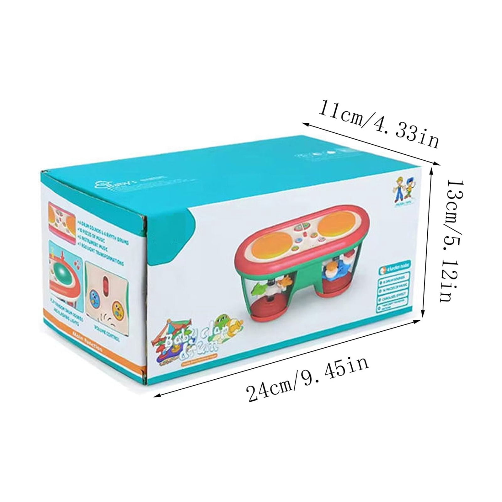 Tummy Time Toys 0-3-6-9 Months + Baby Toys 6-12 Months: Drum Musical Instruments Rotating Light Up Kids Toys, Baby Drum Set & Walker for 1 Year Old Boy Girl Pink