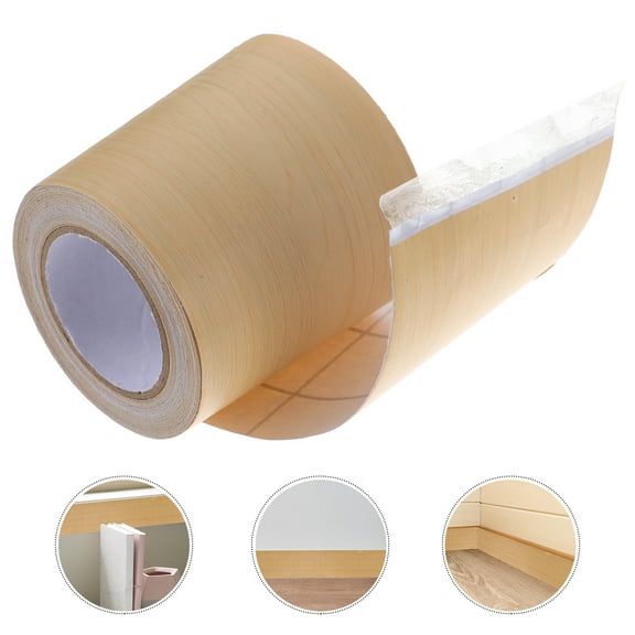 IDEANATEGRATE 1 Roll Yellow PVC Skirting Board Trim for Ceiling and Floor Protection Self-Adhesive 197x2in