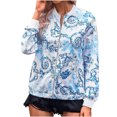 thumbnail image 1 of Chaquetas para mujer Abrigos Abrigos Damas Impresión Chaqueta de cuello redondo Abrigo de manga larga Odeerbi ODB-5, 1 of 9