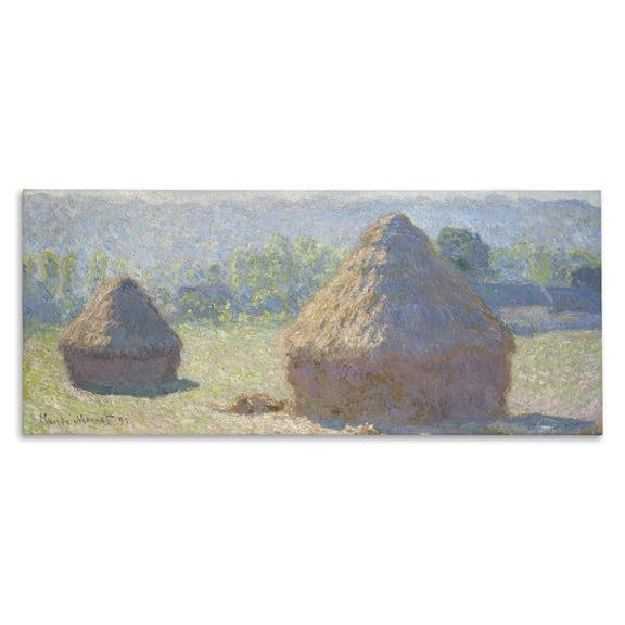 Stupell Industries Transitional Haystacks, End of Summer Classic Claude Monet Canvas Art, 48 x 20, by one1000paintings