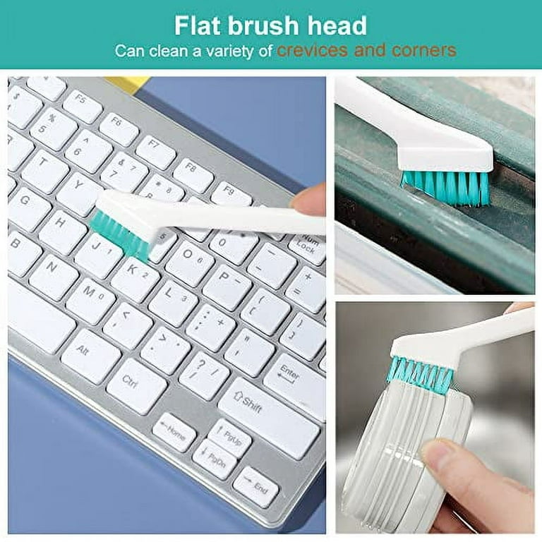 Small Space Scrub Cleaning Brushes,3-in-1 Deep Detail Crevice Cleaning Tool  Set-Micro Scrub Cleaner Tool, Tiny Cleaning Brush for Window Door Track  Corner Groove Gap Cap Bottle Keyboard-3Pcs 