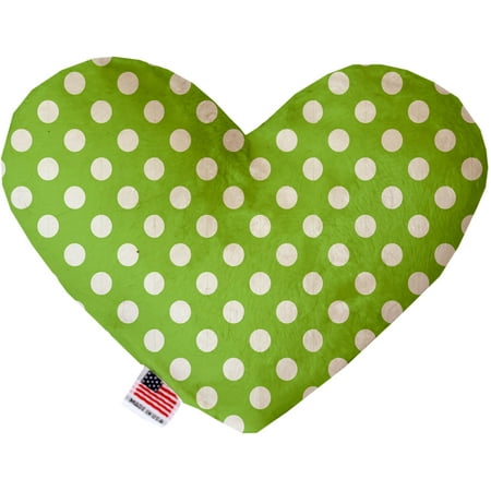 - Lime Green Swiss Dots 6 Inch Heart Dog Toy