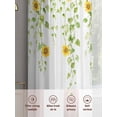 thumbnail image 5 of Sunflower Sheer Curtains 54 Inch Length 2 Panels Set, Spring Floral Summer Botanical Weeping Voile Window Treatment Rod Pocket Short Kitchen Curtains Drapes for Bedroom 52"x54"x2, 5 of 7