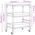 thumbnail image 4 of vidaXL Kitchen Trolley Smoked Oak 60x41x80.5 cm Engineered Wood, 4 of 5