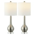 thumbnail image 3 of JONATHAN Y Dylan 25" Metal/Crystal Teardrop LED Table Lamp, Nickel (Set of 2), JYL5010B-SET2, 3 of 8