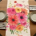 thumbnail image 5 of Spring Flowers Table Runner, Pastoral Daisy Leaves Country Botanical Beige Cotton Linen Table Runners 108 Inches Long, Dresser Scarf Runner for Dining/Living Room/Kitchen/Square Tables 13''x108'', 5 of 9