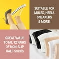 thumbnail image 5 of 12 Pairs of Toe Topper Liner No Show Invisible Non-Skid Half Seamless Mule Socks for Women (Neutral Tone), 5 of 6
