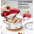 thumbnail image 3 of Koch Systeme CS Small Pressure Cooker Stainless Steel 3.2 Quart, Olla de Presion, 18/10 Stainless Steel Pressure Cooker with Glass Lid, One-Hand Locking, Induction Compatible, 3 of 9