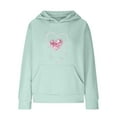 thumbnail image 4 of Posijego Sweat à Capuche Mignon pour Adolescentes, Graphique Cœur, Manches Longues, avec Poche, 4 of 6