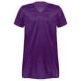 thumbnail image 3 of Manyakai Men's Short Sleeve Sleep Shirt V-Neck Nightgown Soft Loose Nightshirt Pajama Sleepwear Purple XL, 3 of 7