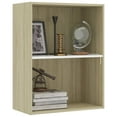 thumbnail image 6 of vidaXL 2-Tier Book Cabinet White and Sonoma Oak 23.6"x11.8"x30.1" Engineered Wood, 6 of 19