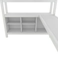 thumbnail image 3 of Harper & Bright Designs Full Size Metal Loft Bed with Wardrobe And L-shaped Desk, Heavy-duty Loft Bed with Storage Cubes and Shelves, White, 3 of 14