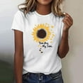 thumbnail image 2 of Womens Summer Graphic Tee Shirts Daisy Printed Short Sleeve Shirts Pullover Sweater Blouses Loose Fitted Tunics Tops Comfort Casual Tops Beach Holiday Blouses Trendy 2025 Summer, 2 of 5