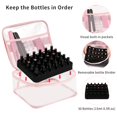 thumbnail image 4 of Beloving Organizador de esmalte de uñas transparente con capacidad para 30 botellas, estuche de esmalte de uñas de PVC, suministros de uñas transparentes con secciones de almacenamiento de herramienta, 4 of 5