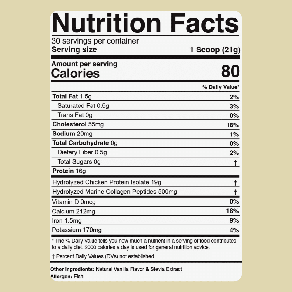Dr. Colbert, MD Hydrolyzed Collagen Powder | Vanilla Flavor | by Divine Health | Type I, II, III Chicken & Marine Collagen Peptides | Support Hair, Skin, Nails & Joints | 630g | 30 Servings