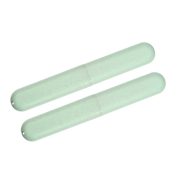Vocoste 2 Pcs Toothbrush Travel Case Traveling PP Portable Toothbrush Cases for Travel Green 8.07"x1.22"x0.83"
