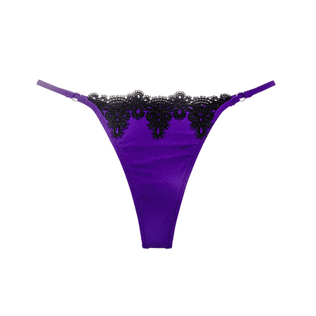 Fulorrnie Underwear for Women No Show Thong Seamless Cheeky Panty Banded Waist Stretchable Panties  Dark Purple  One Size