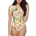 thumbnail image 2 of Picia Groovy American Western Footwear Womens One Piece Swimsuits Modest Tummy Control Bathing Suits Lace Up Slimming Swim Suit-Medium, 2 of 9