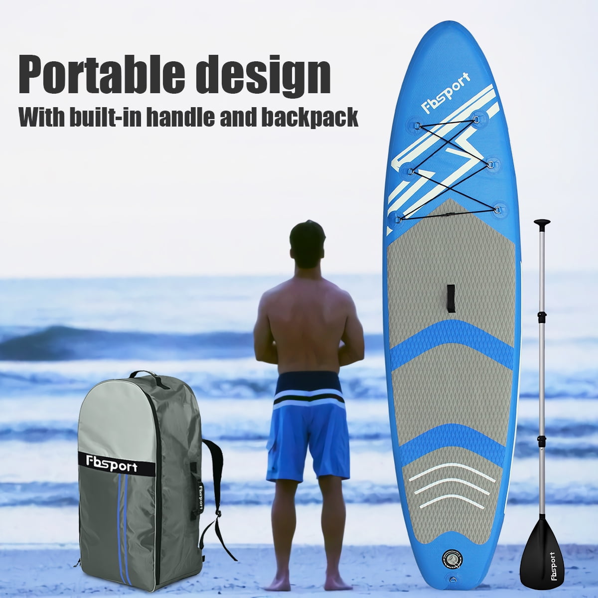 FBSPORT 3m Brushed Thickening Inflatable Stand Up Paddle Board with Complete Accessories & Carry