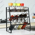 thumbnail image 5 of Storage Rack for Counter Seasoning Condiment Rack Storage Rack Kitchen Counter Rack Black, 5 of 5