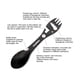thumbnail image 4 of Advancent Conveniente vajilla multifuncional para acampar, juego de abridor de tenedor y cuchara, tenedor de fruta de acero inoxidable Sporks Kits de desorden para acampar negro, 4 of 6