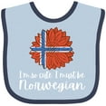 thumbnail image 3 of Inktastic I'm So Cute, I Must Be Norwegian Sunflower Norway Flag Boys or Girls Baby Bib, 3 of 4