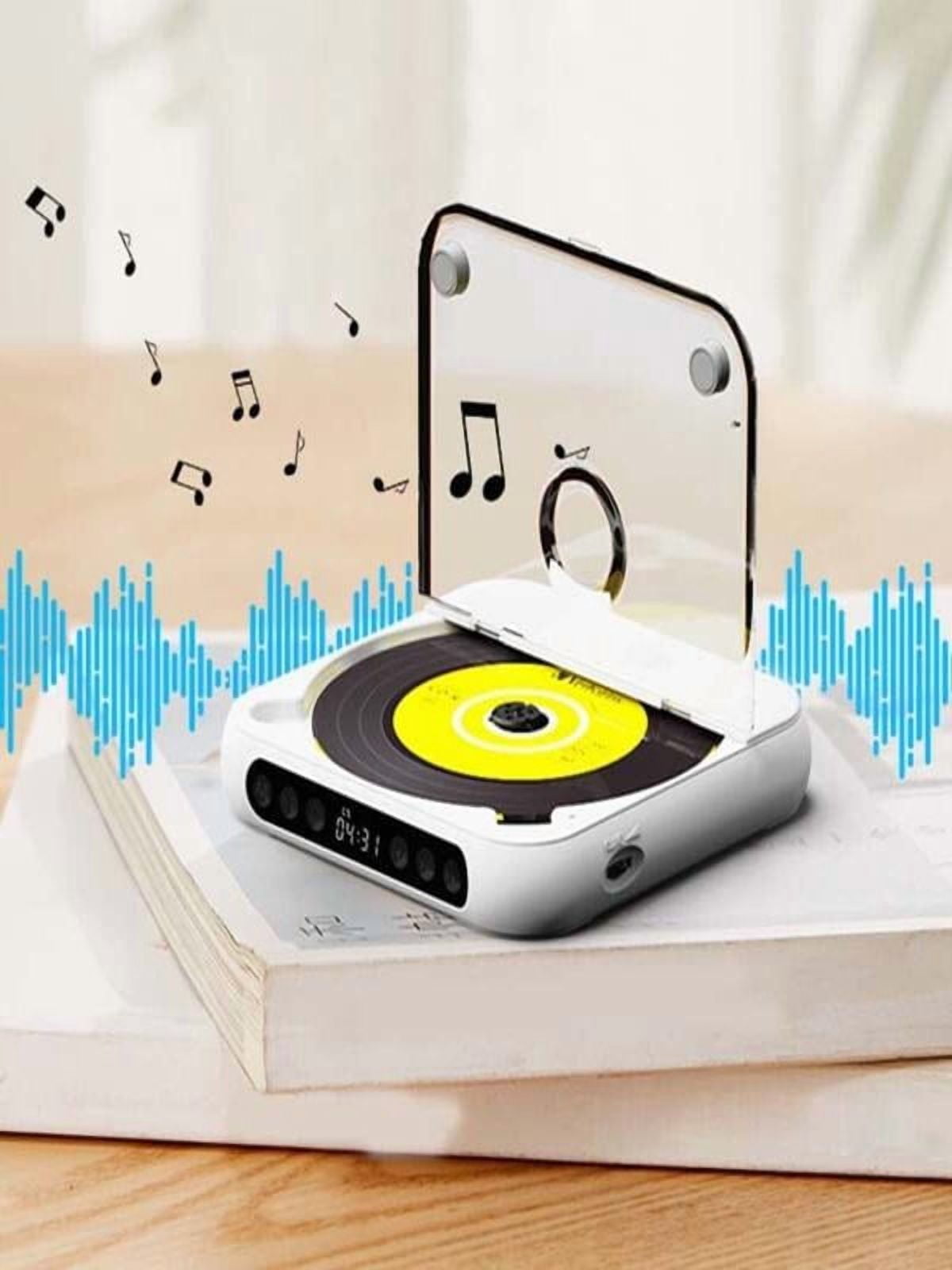 Portable Bluetooth CD Player with HiFi Sound & LCD Screen | Rechargeable Compact CD Player with Timer AUX/USB Support | 2000mAh Battery Home Car Travel Music Player (280g/0.62lb)​