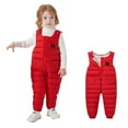 thumbnail image 2 of JSGEK Baby Winter Snowsuit Jumpsuit Toddler Boys Girls Thick Warm Fleece Lined Zipper Overall Pants Red 5 Years, 2 of 3