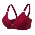 thumbnail image 2 of Gymayou Wireless Lace Push Up Bra for Women Comfort No Underwire Full Coverage Everyday Bra Lace Padded Bra Ladies Daily Wear Lingeries Red 38, 2 of 9