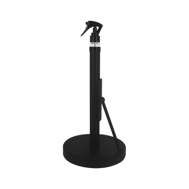 Portarrollos de Papel de Cocina de Acero Inoxidable Pesado con Brazo de Tensión para Desgarre con Una Mano, Dispensador de Encimera Moderno y Estable con Base Antideslizante (Negro)