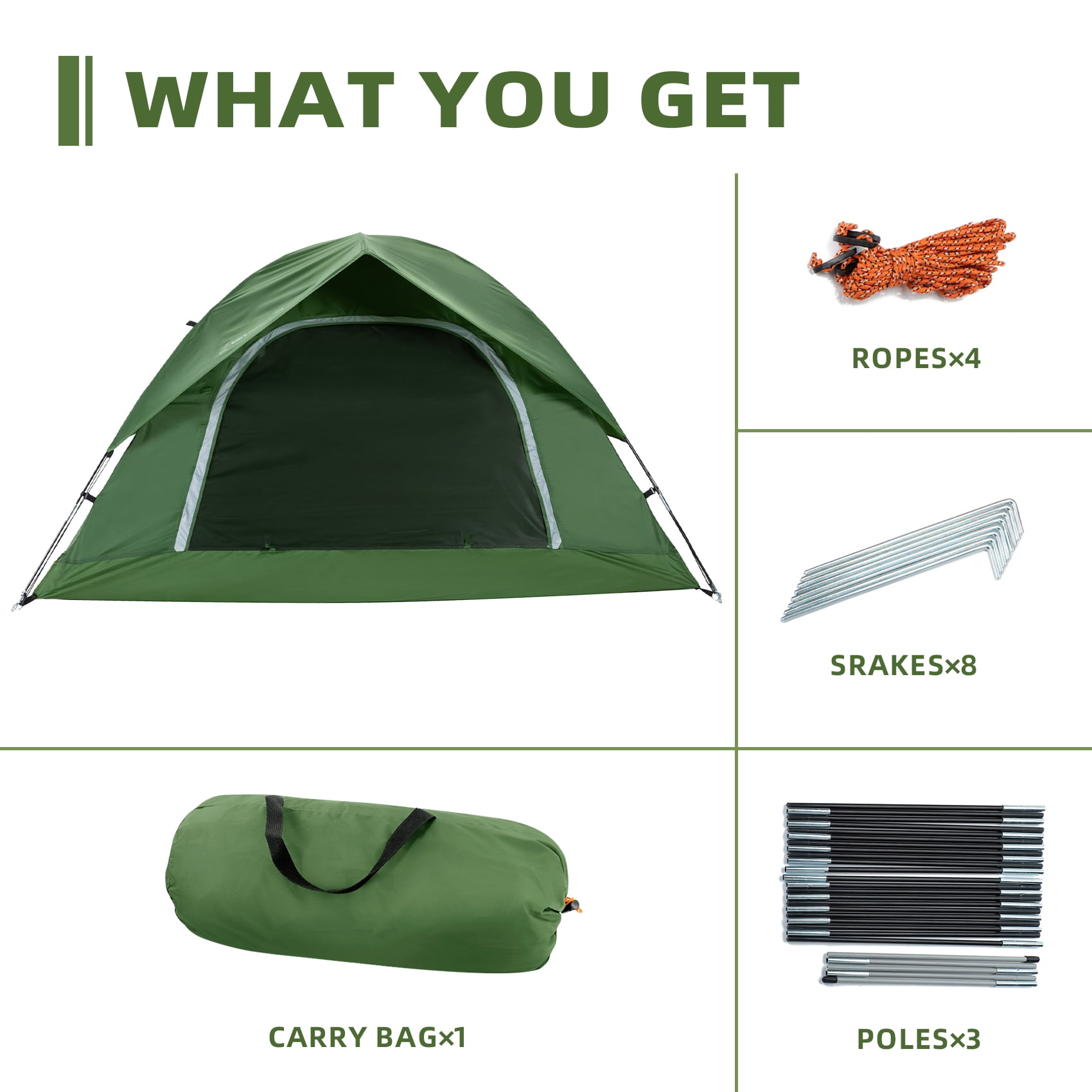 Croosse Camping Tent for 2 Person - Lightweight Two Person Tents with Rainfly for Camping, Hiking, Backpacking