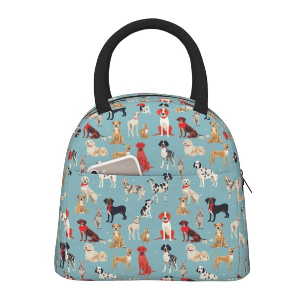 Easygdp Animal Dog Bolsa de Almuerzo Insulada Grande, Forro de Aluminio, Diseño Espacioso, a Prueba de Fugas, Ideal para Trabajo, Picnics, Viajes y Actividades al Aire Libre