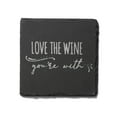 thumbnail image 4 of American Atelier, Black and Silver, Square Slate Coasters for Drinks (Life Happens Wine Helps), 4 Pc, 4 of 8