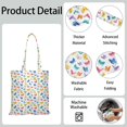 thumbnail image 5 of Colorful Butterfly Pattern Canvas Tote – Abstract Wings and Garden Theme Reusable Fashion Bag, 5 of 7