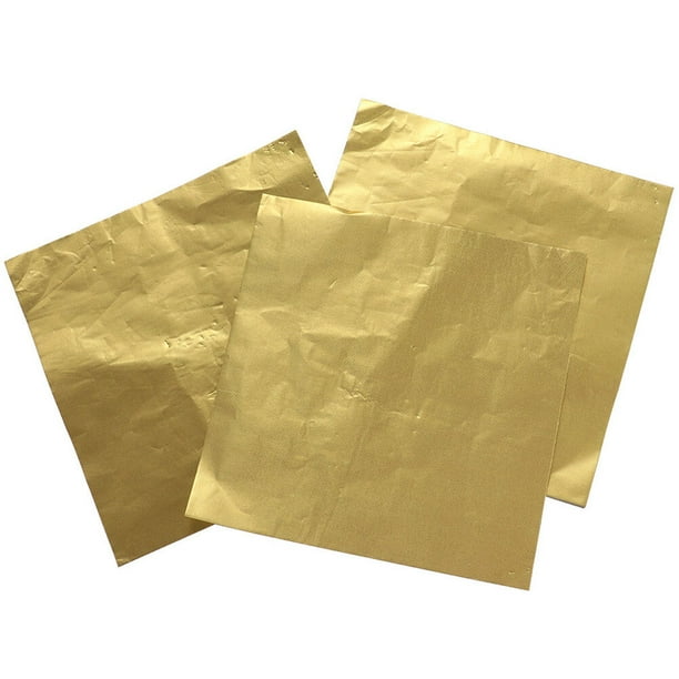Papel de papel de aluminio de 200 piezas Papel de embalaje dorado Papel de embalaje de regalo para bombas de baño de bombones de chocolate (dorado)
