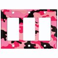 thumbnail image 2 of Metal Light Switch Plate Outlet Cover (Camo Pink Black - Triple Rocker), 2 of 2