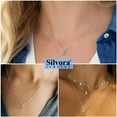 thumbnail image 6 of Silvora Women's Sterling Silver Cubic Zirconia Initial Pendant Necklace, Letter A, 6 of 10